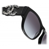 Chanel - Occhiali da Sole Quadrati - Nero Grigio - Chanel Eyewear