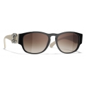 Chanel - Occhiali da Sole Quadrati - Nero Marrone - Chanel Eyewear