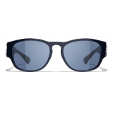 Chanel - Occhiali da Sole Quadrati - Blu Argento - Chanel Eyewear