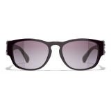 Chanel - Occhiali da Sole Quadrati - Bordeaux Argento Viola - Chanel Eyewear