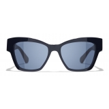 Chanel - Cat Eye Sunglasses - Blue Silver - Chanel Eyewear