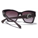 Chanel - Cat Eye Sunglasses - Burgundy Dark Silver Purple - Chanel Eyewear
