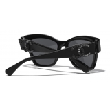 Chanel - Cat Eye Sunglasses - Black Gray - Chanel Eyewear