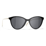 Chanel - Cat Eye Sunglasses - Black Gray - Chanel Eyewear