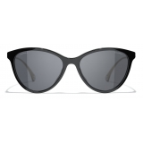 Chanel - Cat Eye Sunglasses - Black Gray - Chanel Eyewear