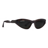 Balenciaga - Twist Cat Sunglasses - Dark Havana Green - Sunglasses - Balenciaga Eyewear