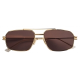 Bottega Veneta - Metal Aviator Sunglasses - Gold - Sunglasses - Bottega Veneta Eyewear