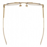 Bottega Veneta - Metal Half-Rim Aviator Sunglasses - Gold - Sunglasses - Bottega Veneta Eyewear