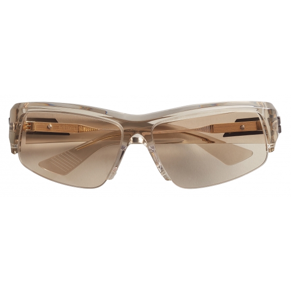 Bottega Veneta - Acetate Triangular Wrap Around Sunglasses - Almond Brown -  Bottega Veneta Eyewear - Avvenice