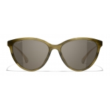 Chanel - Cat Eye Sunglasses - Green Brown - Chanel Eyewear
