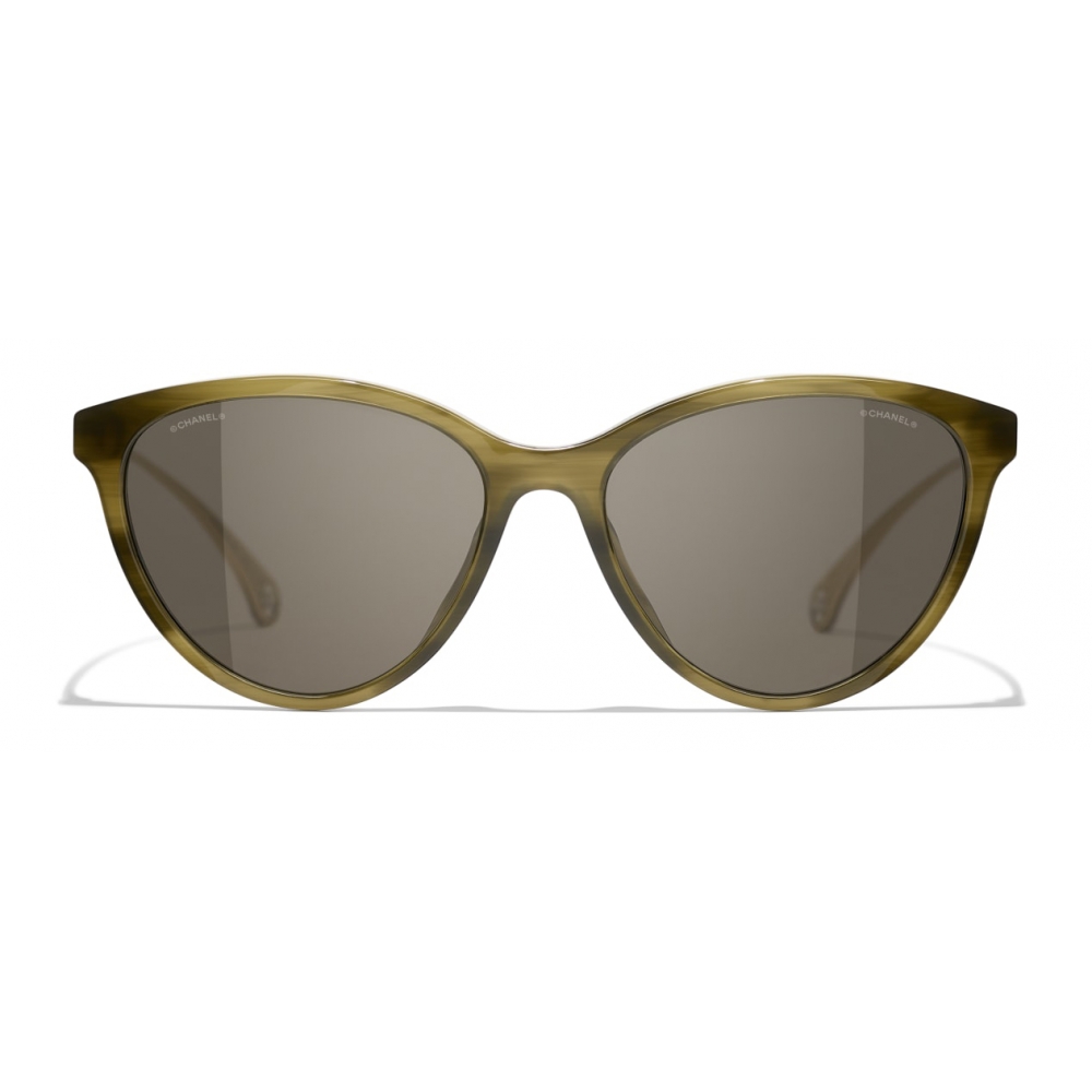Chanel - Cat Eye Sunglasses - Green Brown - Chanel Eyewear - Avvenice