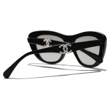 Chanel - Occhiali da Sole a Farfalla - Nero Grigio Chiaro - Chanel Eyewear