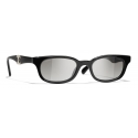 Chanel - Occhiali da Sole Rettangolare - Nero Grigio - Chanel Eyewear