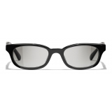 Chanel - Occhiali da Sole Rettangolare - Nero Grigio - Chanel Eyewear