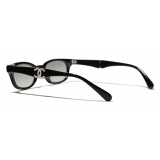 Chanel - Occhiali da Sole Rettangolare - Nero Grigio - Chanel Eyewear