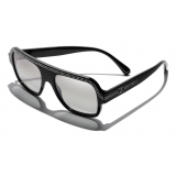 Chanel - Occhiali da Sole a Maschera - Nero Argento Grigio - Chanel Eyewear