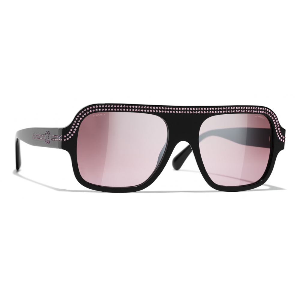 Chanel - Shield Sunglasses - Black Pink - Chanel Eyewear - Avvenice