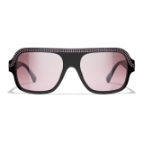 Chanel - Occhiali da Sole a Maschera - Nero Rosa - Chanel Eyewear