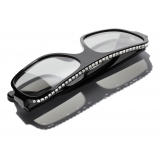 Chanel - Shield Sunglasses - Black Silver Gray - Chanel Eyewear
