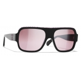 Chanel - Occhiali da Sole a Maschera - Nero Rosa - Chanel Eyewear