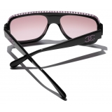 Chanel - Occhiali da Sole a Maschera - Nero Rosa - Chanel Eyewear