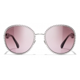 Chanel - Occhiali da Sole Rotondi - Argento Rosa - Chanel Eyewear