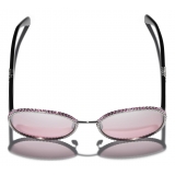 Chanel - Occhiali da Sole Rotondi - Argento Rosa - Chanel Eyewear