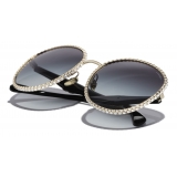 Chanel - Occhiali da Sole Rotondi - Oro Grigio - Chanel Eyewear