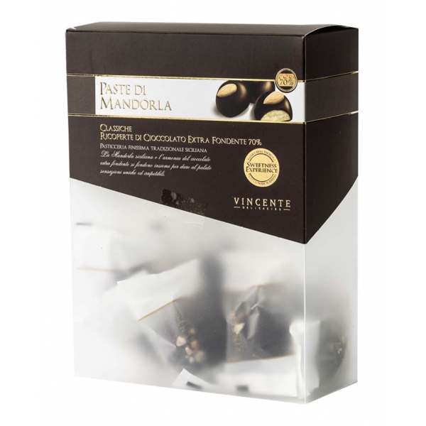 Vincente Delicacies - Classic Almond Cookies Covered With 70% Extra-Dark Chocolate - Crystal Box