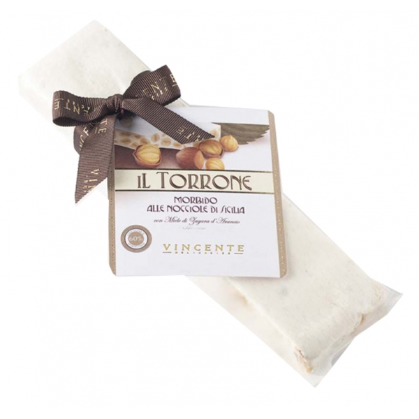 Vincente Delicacies - Soft Nougat Bar with Sicilian Hazelnuts - Opal Ribbon Flow-Pack
