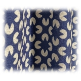 Fefè Napoli - Blue Flowers Seventy Double Scarf - Scarves and Foulards - Handmade in Italy - Luxury Exclusive Collection