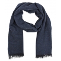 Fefè Napoli - Sciarpa Eleganza Cashmere Blu Navy - Sciarpe e Foulard - Handmade in Italy - Luxury Exclusive Collection