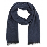 Fefè Napoli - Sciarpa Eleganza Cashmere Blu Navy - Sciarpe e Foulard - Handmade in Italy - Luxury Exclusive Collection