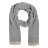 Fefè Napoli - Light Grey Cashmere Elegance Scarf - Scarves and Foulards - Handmade in Italy - Luxury Exclusive Collection