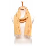 Fefè Napoli - Yellow Cashmere Elegance Scarf - Scarves and Foulards - Handmade in Italy - Luxury Exclusive Collection