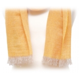 Fefè Napoli - Yellow Cashmere Elegance Scarf - Scarves and Foulards - Handmade in Italy - Luxury Exclusive Collection