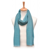 Fefè Napoli - Sciarpa Eleganza Cashmere Seta Turchese - Sciarpe e Foulard - Handmade in Italy - Luxury Exclusive Collection