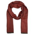 Fefè Napoli - Bordeaux Cashmere Silk Elegance Scarf - Scarves and Foulards - Handmade in Italy - Luxury Exclusive Collection