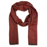 Fefè Napoli - Sciarpa Eleganza Cashmere Seta Bordeaux - Sciarpe e Foulard - Handmade in Italy - Luxury Exclusive Collection