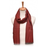 Fefè Napoli - Bordeaux Cashmere Silk Elegance Scarf - Scarves and Foulards - Handmade in Italy - Luxury Exclusive Collection