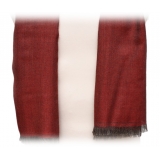 Fefè Napoli - Bordeaux Cashmere Silk Elegance Scarf - Scarves and Foulards - Handmade in Italy - Luxury Exclusive Collection