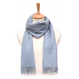 Fefè Napoli - Light-Blue Wool Alpaca Elegance Scarf - Scarves and Foulards - Handmade in Italy - Luxury Exclusive Collection