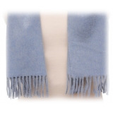 Fefè Napoli - Light-Blue Wool Alpaca Elegance Scarf - Scarves and Foulards - Handmade in Italy - Luxury Exclusive Collection