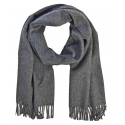 Fefè Napoli - Grey Wool Alpaca Elegance Scarf - Scarves and Foulards - Handmade in Italy - Luxury Exclusive Collection