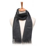 Fefè Napoli - Grey Wool Alpaca Elegance Scarf - Scarves and Foulards - Handmade in Italy - Luxury Exclusive Collection