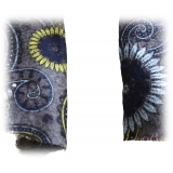 Fefè Napoli - Grey Flowers Dandy Silk Scarf - Scarves and Foulards - Handmade in Italy - Luxury Exclusive Collection