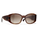 Chanel - Oval Sunglasses - Tortoise Brown - Chanel Eyewear