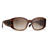 Chanel - Oval Sunglasses - Tortoise Brown - Chanel Eyewear