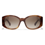Chanel - Oval Sunglasses - Tortoise Brown - Chanel Eyewear