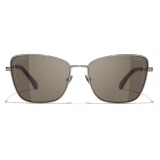 Chanel - Cat Eye Sunglasses - Dark Silver Brown - Chanel Eyewear